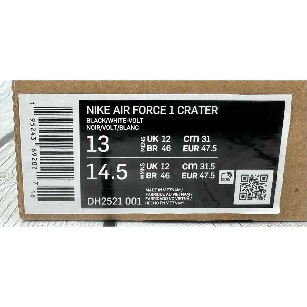 Nike Air Force 1‎ Crater Move To Zero Black White Size 13 DH2521 001